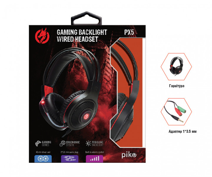 Гарнитура игровая Piko PX5 (черный)